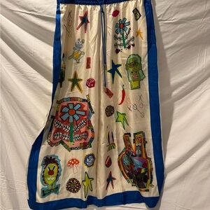 ALEMAIS Women's Wide Leg Silk Pants